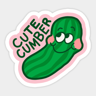 I'm One Cute-Cumber - Vegetable Pun Sticker